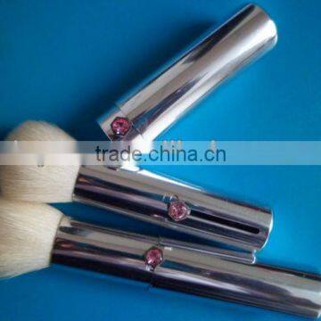 sliver retractable powder brush diamond cosmetic makeup tool kits