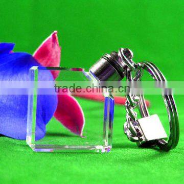 Souvenir Use and Crystal Material crystal led keychain with custom logo for giveaway
