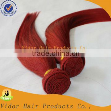 Red Color Indian Remy Human Hair Weaving