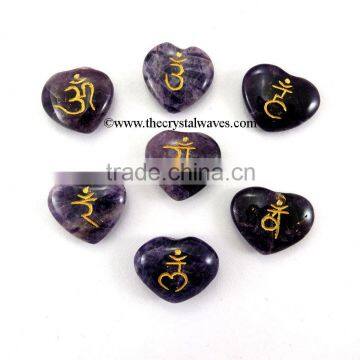 Amethyst Heart Sanskrit Chakra Set