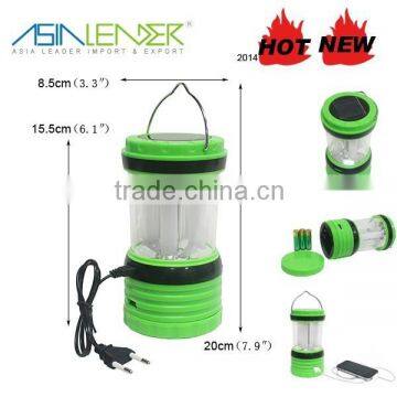 8LED Rechargeable Lantern Solar Light For Camping With USB Interface