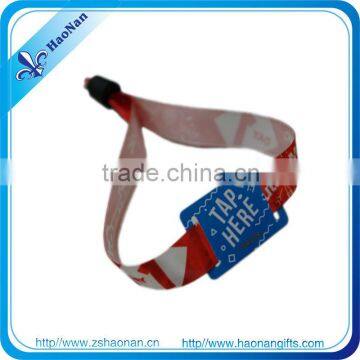 Best price hot sell 13.56mhz rfid fabric wristband for concert