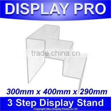 3 STEP ACRYLIC COUNTER DISPLAY STANDS JEWELLERY RETAIL SHOP RISER PLINTHS LARGE