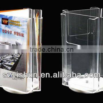 Acrylic newspaper display stand for metro