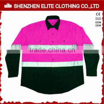 custom made class 3 pink reflective work shirts women