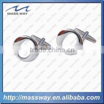 customized silver O letter shape fashion brass cufflink