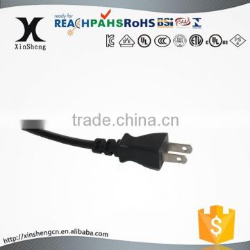 male korea two pin plug with 125v power cord cable