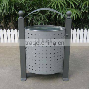 Polyester powder coated steel outdoor furniture metal outdoor trash cans