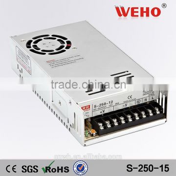 CE RoHS approved factory outlet Ac Voltage Regulator Switch Power Supply 250 15v