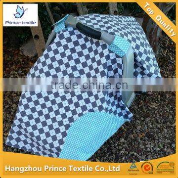 Baby Canopy Infant Grey Square Design Sun Protection Car Seat Cover