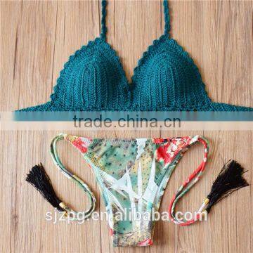 new design women sexy crochet knitted bikini, crochet Brazilian Bikini