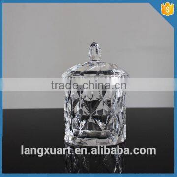 hot selling diamond glass candle jar manufacturer