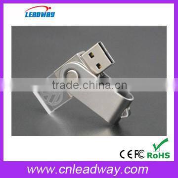 New arrival swivel crystal usb disk with led light(128MB-32GB)