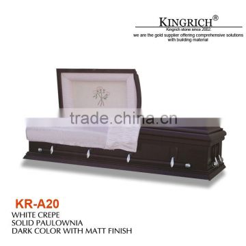 solid wooden coffin