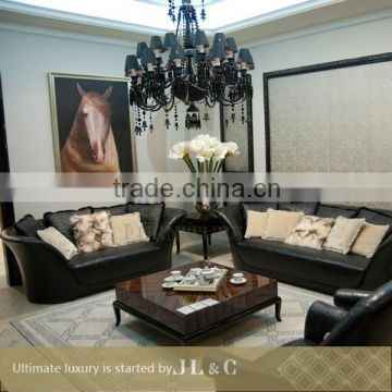 JS01 Sectional Three Seater Sofa Full Grain Leather Sofa JL&C Luxury Home Furniture New Sofa Designs