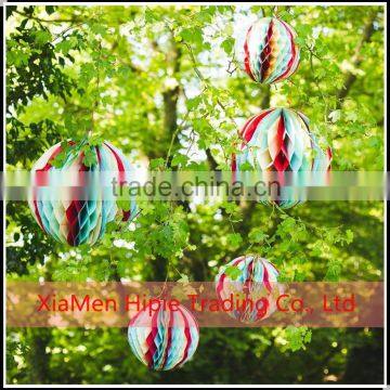 Rainbow Tissue paper pom pom honeycomb ball lantern wedding party home decor
