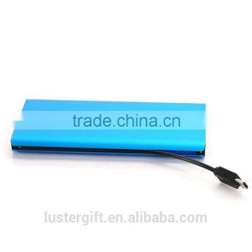 New hot products 4000mAh Built-in Cable metal universal portable charger power bank