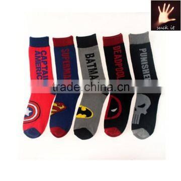 New Fashion Men Cotton Sports Socks Cartoon Middle Tube Socks