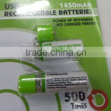 AA Ni-MH rechargeable USB battery pack 789