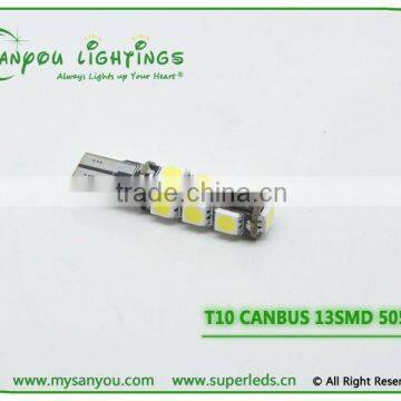 Hot products T10 canbus 5050 13smd Saving energy / protect the electron circuit