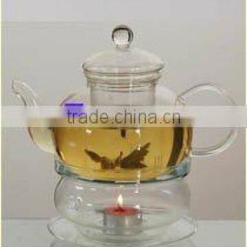 delicate transparent glass teapot