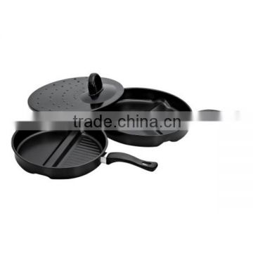 private logo printing non-stick round double side grill pan