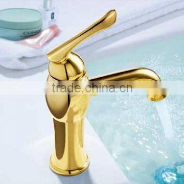 Stylish Single Lever Gold Basin Mixer