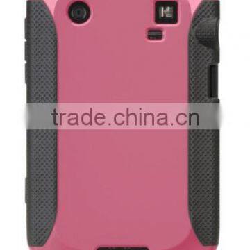 flexible shell plastic and soft rubber back cover case for blackberry 9900