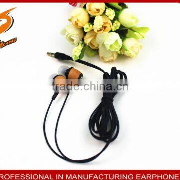 innovative high quality personalized wooden in-ear earphone for mobile/computer used