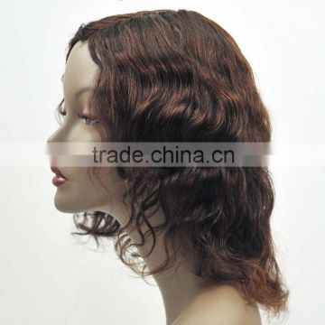 New Silky Soft Natural Wave Wigs 100% Indian Human Hair Wave Curly Brown Wigs N514