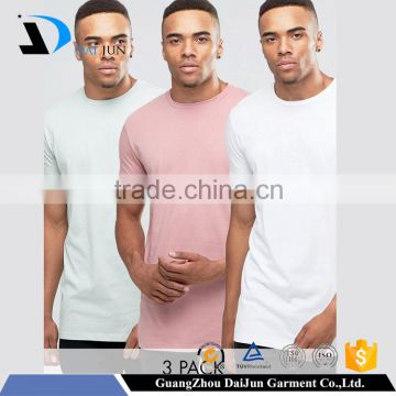 High quality Men' s 94% cotton 6% White & Pink Blank O neck elastane t shirts in bulk