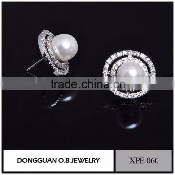 Fashion Imitation Pearl Earring Design Wholesale Charms Jewelry/Stud Earring With Pin