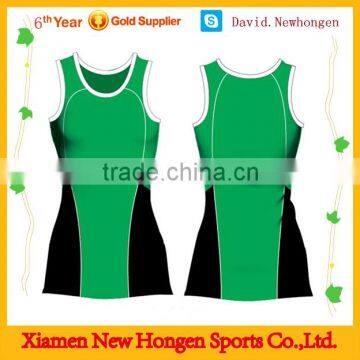 Top quality customized green netball skirt ,netball uniform