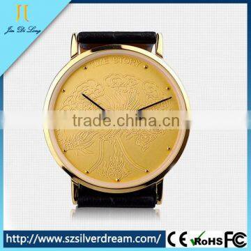 2015 New Trend Gold Quartz Couples Simple Design Watch photo-4