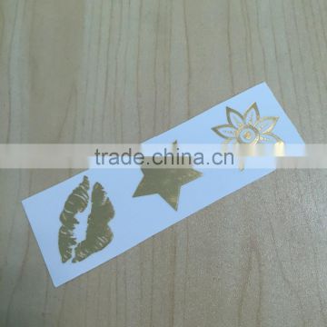 good quality gold stars gold lips temporary flash tattoos