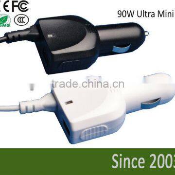 90W Ultra mini laptop car charger with USB port and Automatic voltage change for hp ,dell ibm acer etc