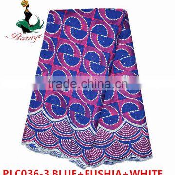 Haniye 2016 /PLC036 African Eyelet Swiss Voile Lace Factory Polished Lace With Stone For Wedding Nigerian Cotton Lace photo-3