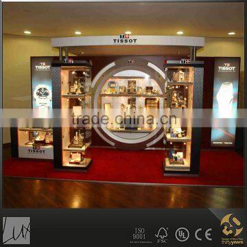 exhibition show case and lighted glass tower display case