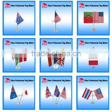 Custom table/desk flag with telescoping pole and plastic base