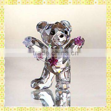 New Designed Cut Crystal Bear Dancing For Desktop Centerpieces