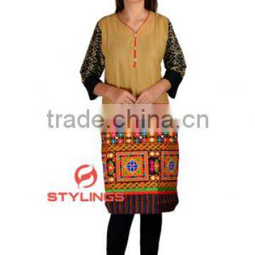 Women's stylish kurti, Long sleeves cotton designer kurti, kurta, casual dress
