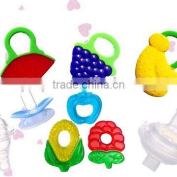 2015 Jinhua Free Samples Silicone Molds Baby Toys Food Funny Baby Teethers