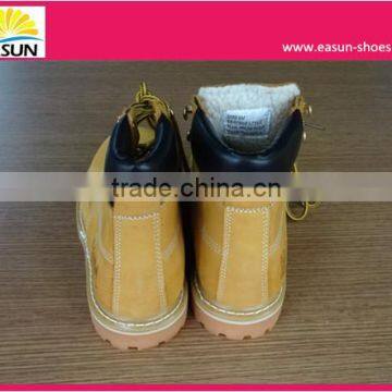 Yellow PU nubuck PU sole work safety boots