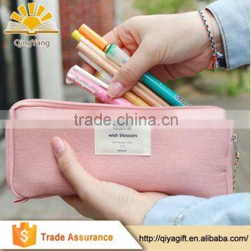 custom wholesale funny korea style polyester material cheap fancy pencil box