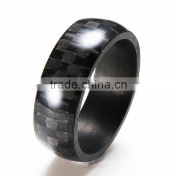 2016 jewelry polished black carbon fibre rings