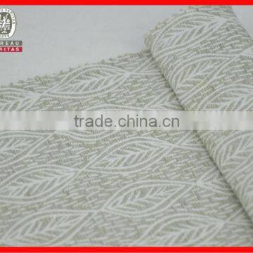 leaf patterned jacquard weave fabric