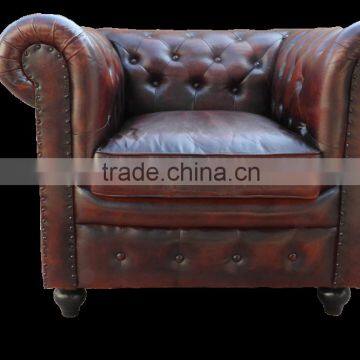 Leather chesterfields 1 seater Dark Brown Colour Sofa