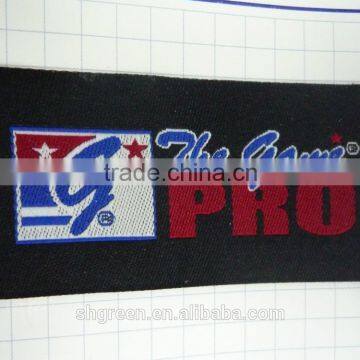 Black Woven Label,brand Logo Clothing Patch With Sewing
