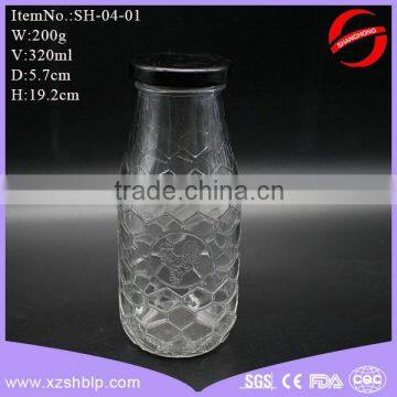 10oz glass milk bottle with lug cap