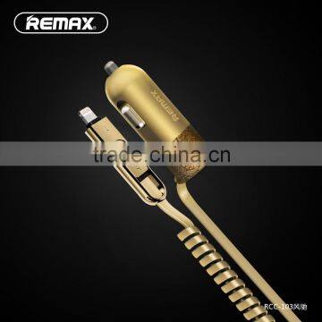 REMAX Finchy 2 in 1 Usb Cable Car charger RCC103 using in Car